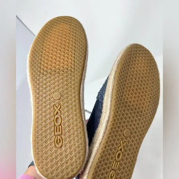 NEW Geox Modesty Blue Suede Textile Espadrille Flats, Size 5, MSRP $150 - Picture 10 of 12